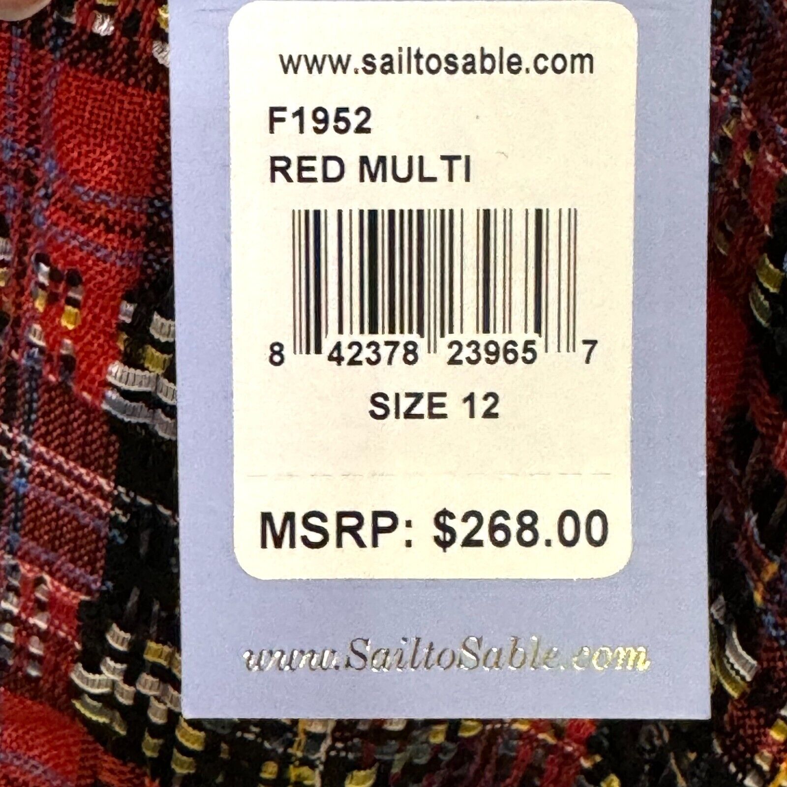 STS Sail to Sable NEW Red Holiday Plaid Shift Dress Size 12 $268