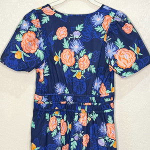 Anthropologie Somerset Cotton Maxi Dress Blue Floral Size Small $168