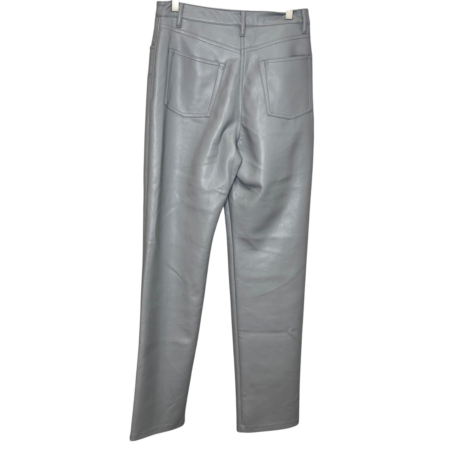 Wilfred Pants 4 Faux Leather High Rise Straight Leg Vegan Leather Marble Grey