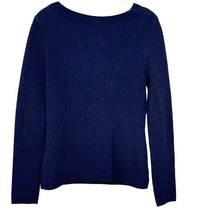 Nanushka Navy Ambru Knitted Square Neck Pullover Sweater Size Medium $375