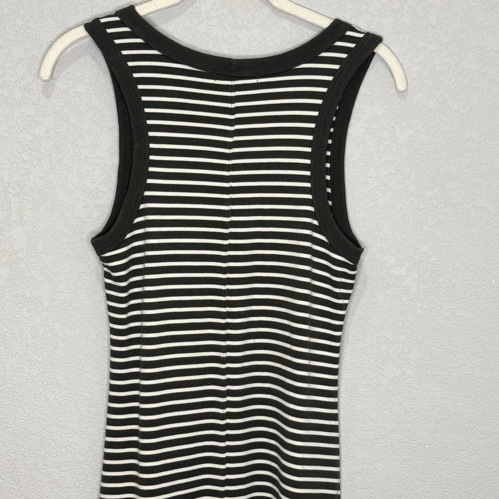 Z Supply Dress Womens Small Black White Striped Sleeveless Maxi Tank Stretch