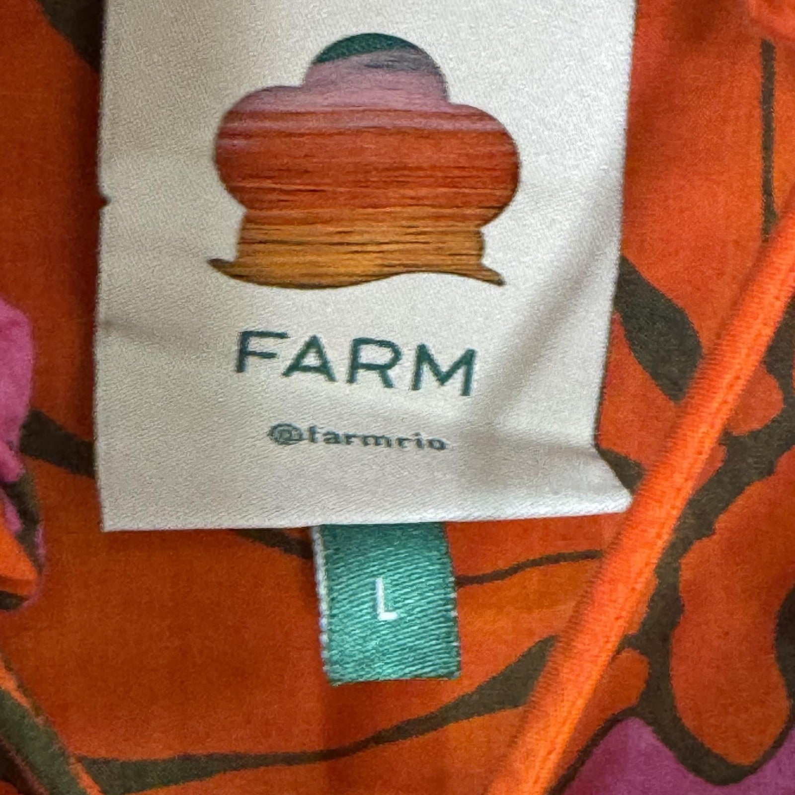 Farm Rio Dress Womens Large Pink Orange Floral Cutout Halter Mini Summer Beaded