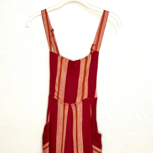 FREE PEOPLE Red Wildberry Combo Crossback Chante Maxi Dress Size Small NEW $198