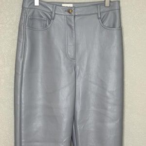 Wilfred Pants 4 Faux Leather High Rise Straight Leg Vegan Leather Marble Grey