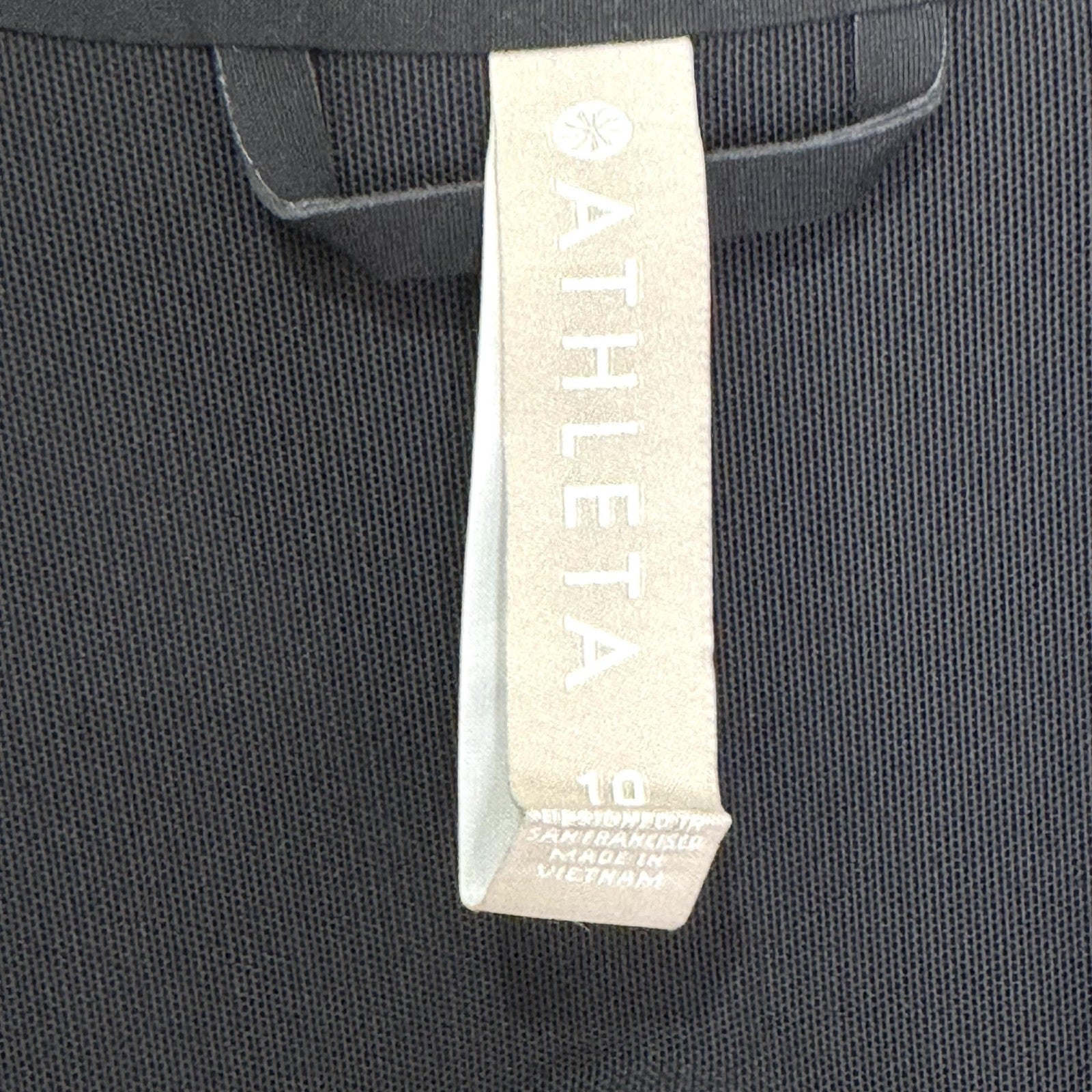 Athleta Blazer Womens 10 Black Performance Stretch Open Front Zip Pockets
