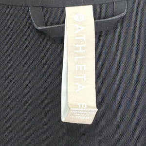 Athleta Blazer Womens 10 Black Performance Stretch Open Front Zip Pockets