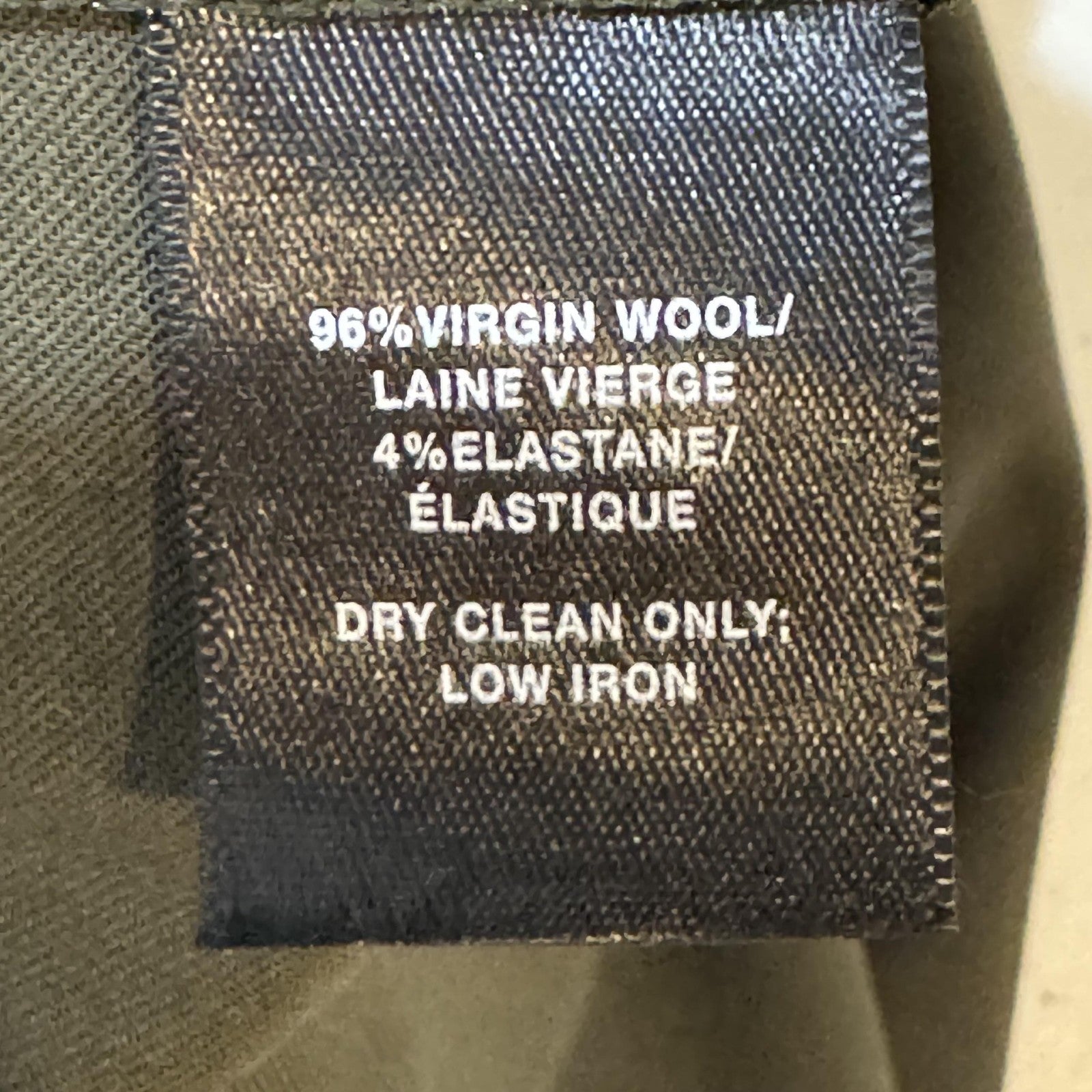 Lafayette 148 New York Pants Womens 4 Olive Green Virgin Wool Stretch Tailored