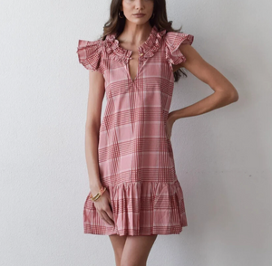 Never A Wallflower Rachel Mini Dress Size XS New $288 Kelly Green White Plaid
