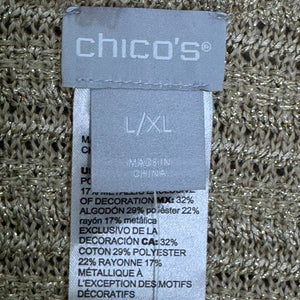 Chico's NEW Gold Knitted Sweater Ruana Wrap Size L/XL $139