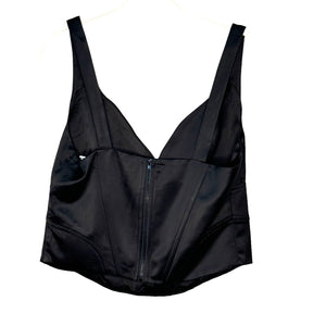 Jason Wu Black Satin Tank Corset Top Size Large NEW $190