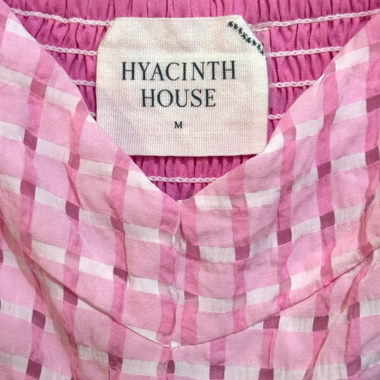 Hyacinth House by Tuckernuck Pink Gingham Leyton Mini Dress Size Medium