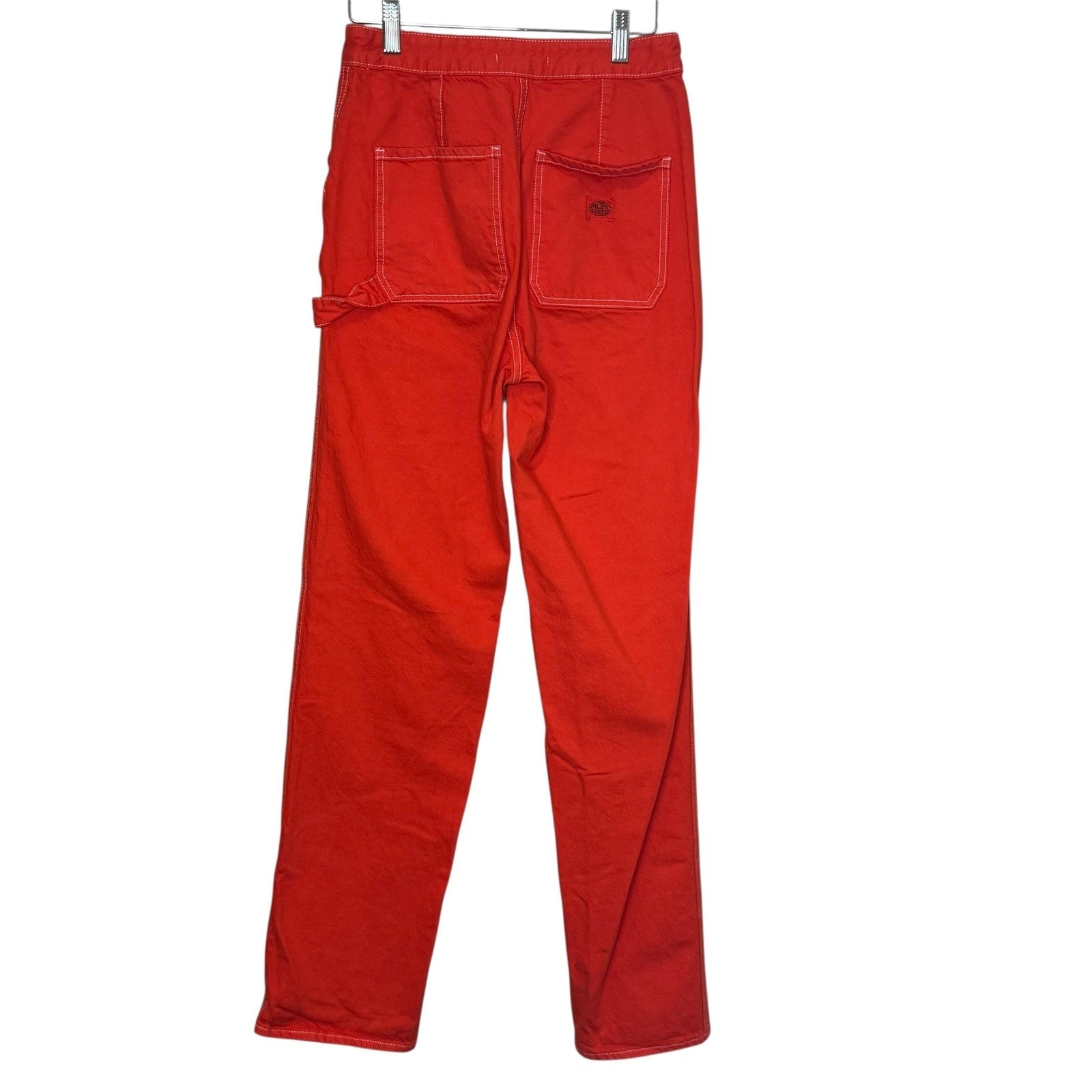 Pacsun 90s BF Carpenter Pants Womens 26 Red Straight Leg Utility Workwear