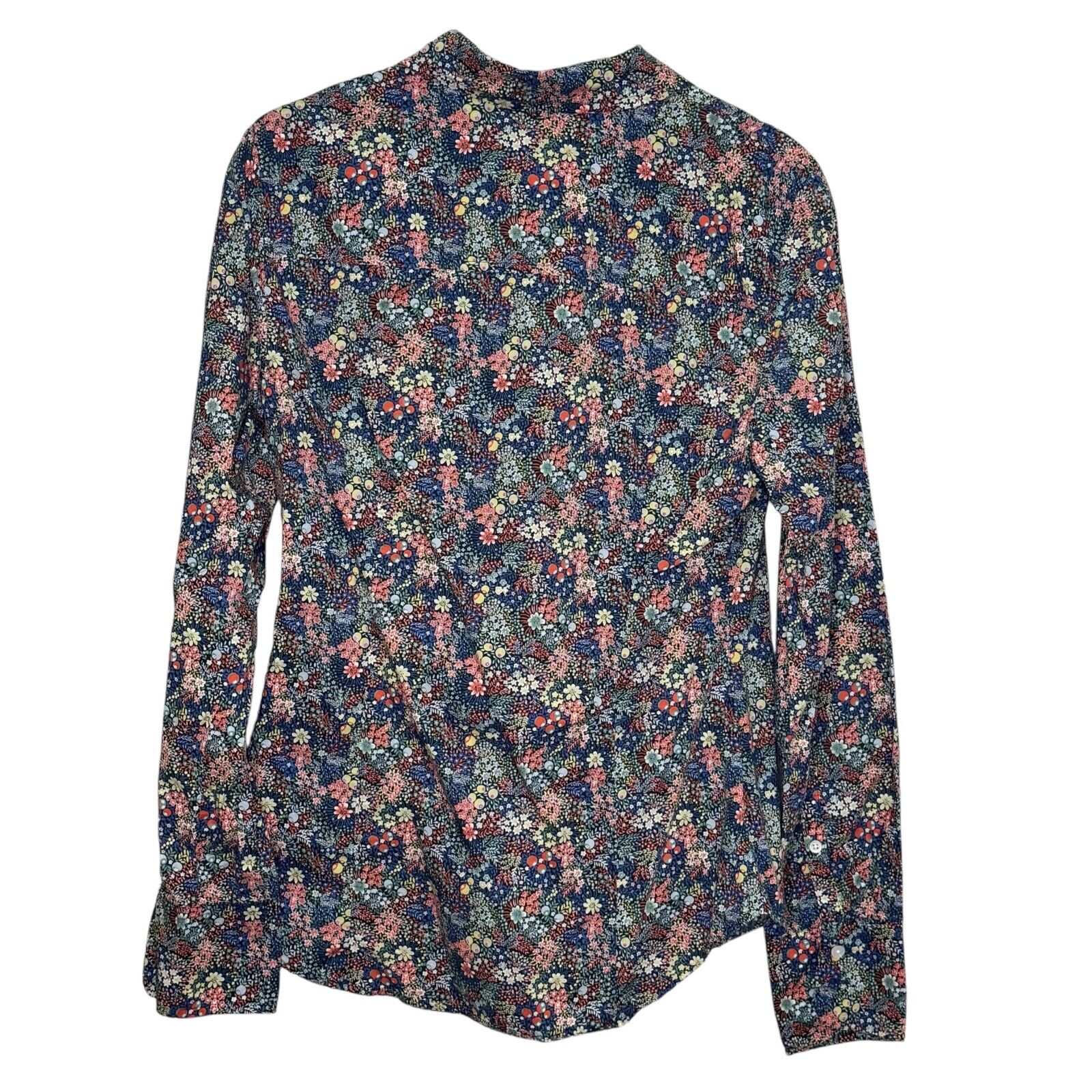 J Crew Liberty Shirt Top Size 4 Elderberry Floral Cotton Button Down Long Sleeve