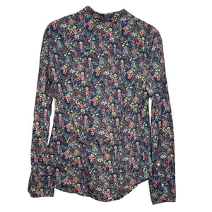 J Crew Liberty Shirt Top Size 4 Elderberry Floral Cotton Button Down Long Sleeve