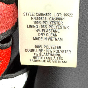 Elie Tahari Shift Dress Womens 14 Red Black White Sleeveless Chevron Scallop Hem