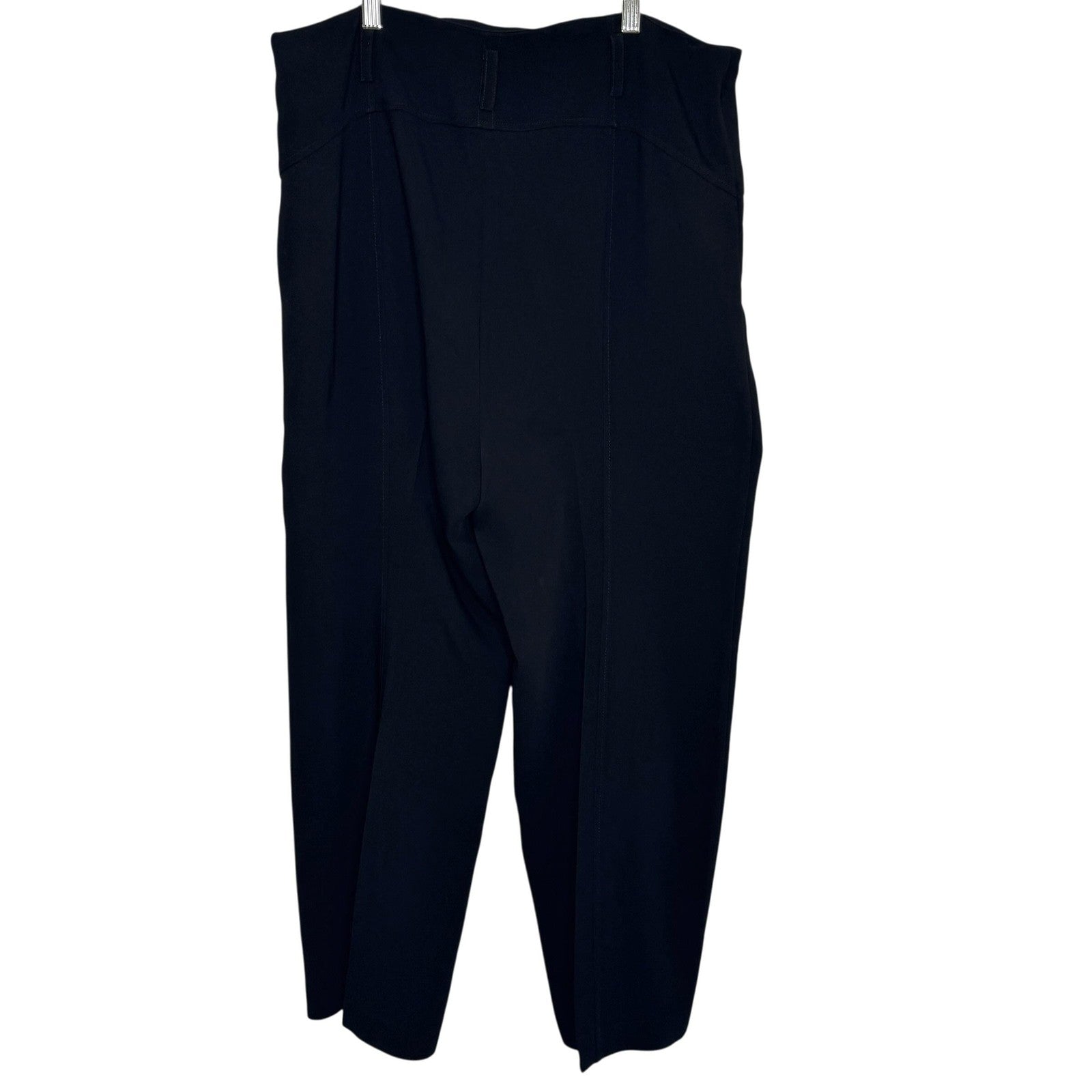 Cinq à Sept Pants Womens 12 Black High Rise Cropped Trousers Stretch Wide Leg