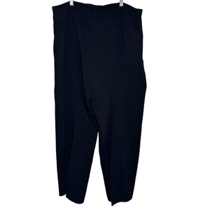 Cinq à Sept Pants Womens 12 Black High Rise Cropped Trousers Stretch Wide Leg