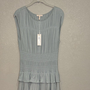 Rebecca Taylor NEW Glacier Blue Tiered Column Midi Dress Size Large NEW $295