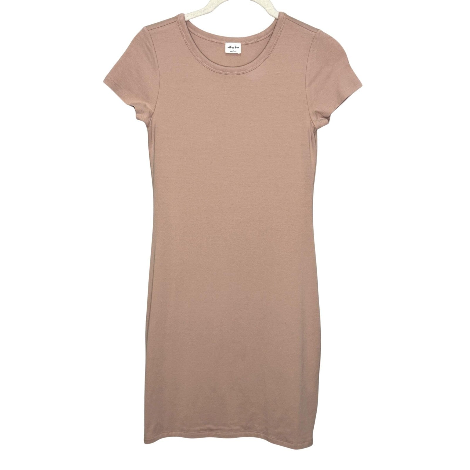 Wilfred Free Dress Womens Small Soft Pink Fitted T Shirt Mini Short Sleeve