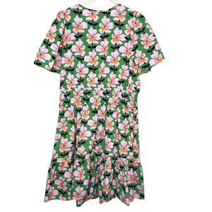 Anthropologie Somerset Dress Large Floral Boho Mini Short Sleeve Pockets