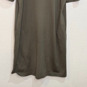 MaxMara Leisure Olive Green Enfasi Cotton Jersey Pique Polo Dress Size XL