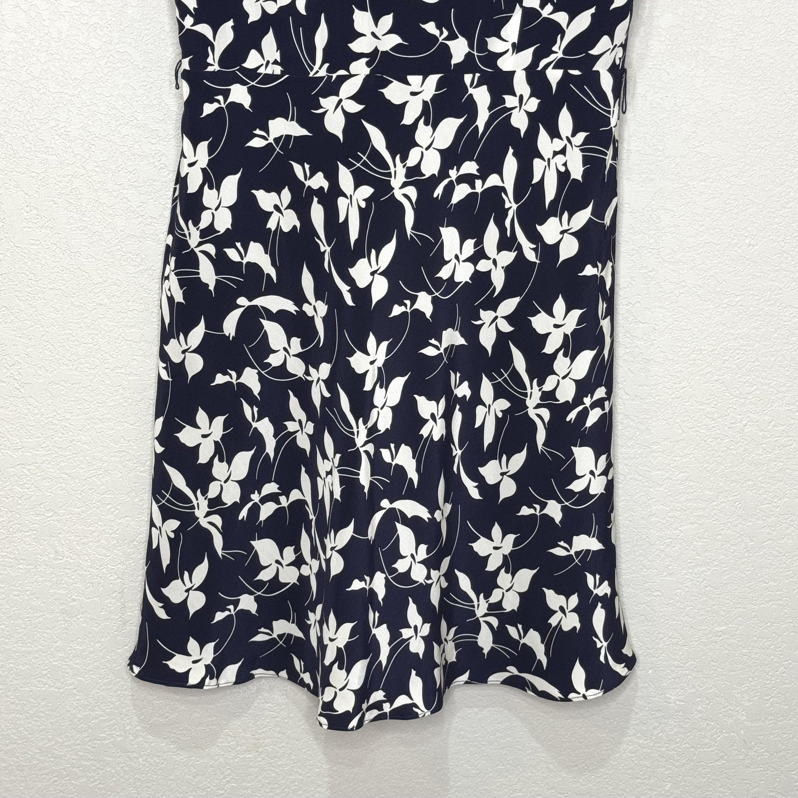 Lauren Ralph Lauren Dress Womens 6 Floral Silk Short Sleeve Ruffle Midi
