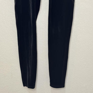 Spanx Leggings Womens Large Black Velvet High Rise Shapewear Stretch Pants 2070