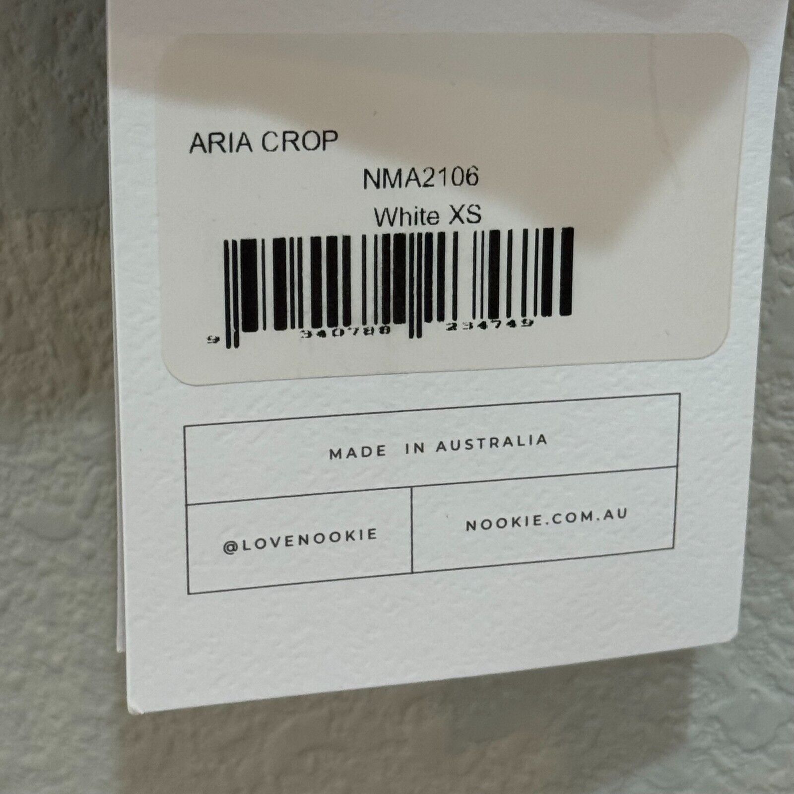 Nookie White Aria Back Zip Crop Top Size XSmall NEW $139