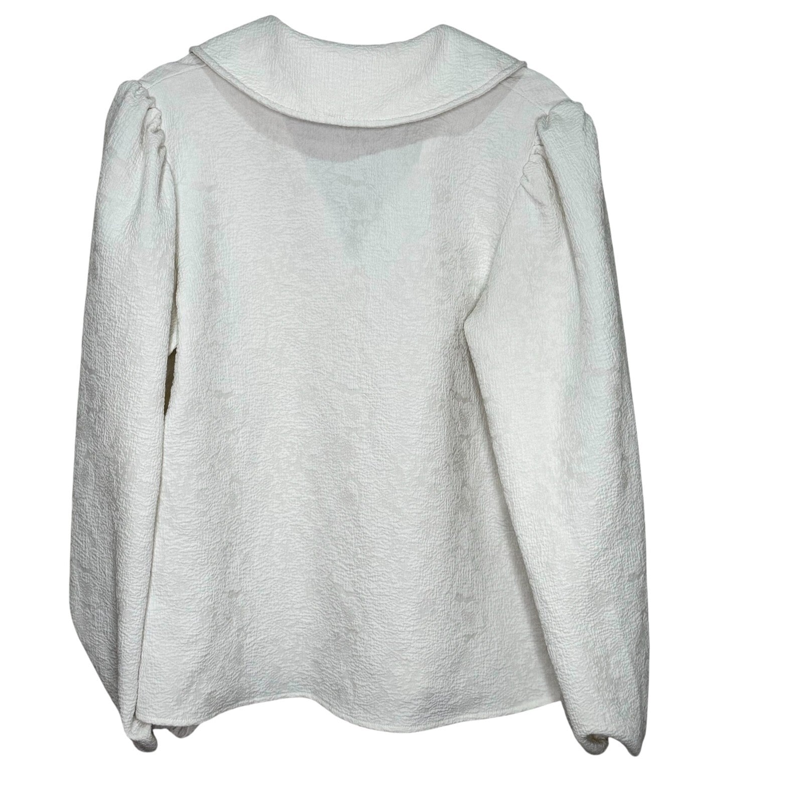 Samsoe Samsoe Margot Blouse Size XS White Puff Sleeve Collared Top