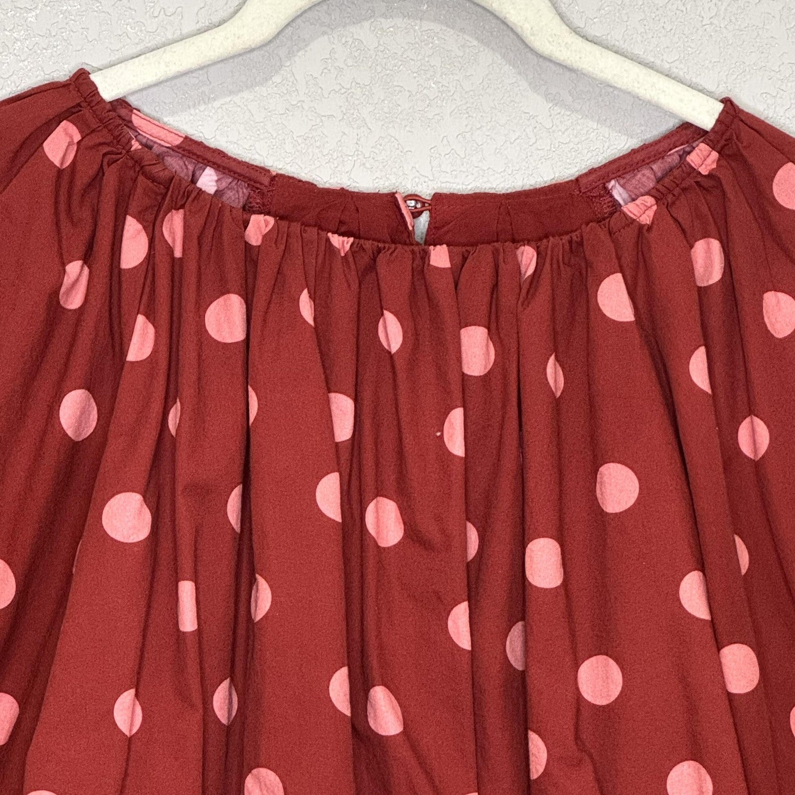 Maeve Anthropologie Blouse Womens Small Balloon Sleeve Polka Dot Boho Top