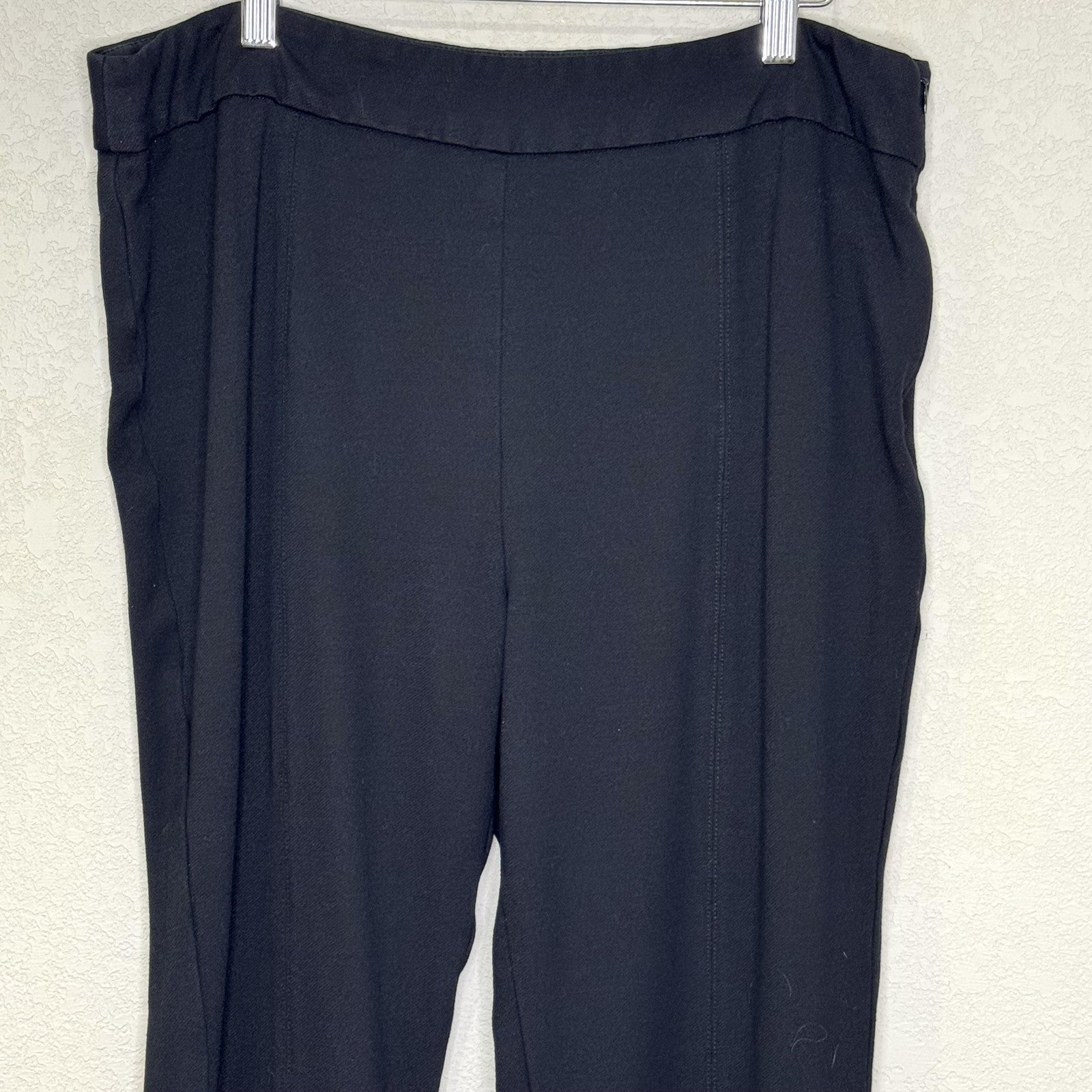 ME+EM Pants Womens 12 Black Side Zip High Rise Straight Pintuck Crease AW22T300