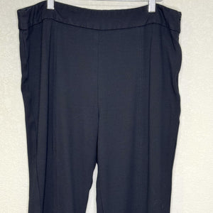 ME+EM Pants Womens 12 Black Side Zip High Rise Straight Pintuck Crease AW22T300