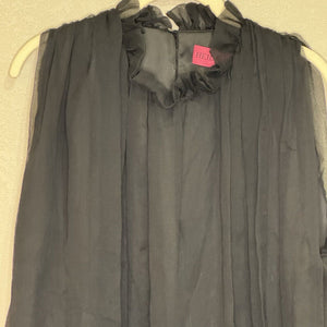 Heidi Merrick NEW Black Sleeveless Chiffon Swing Top Blouse Size Medium $187