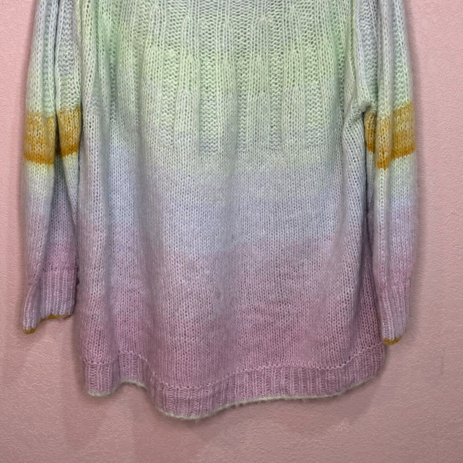 Anthropologie Mint Pastel Perri Ombre Tunic Sweater Size 2X