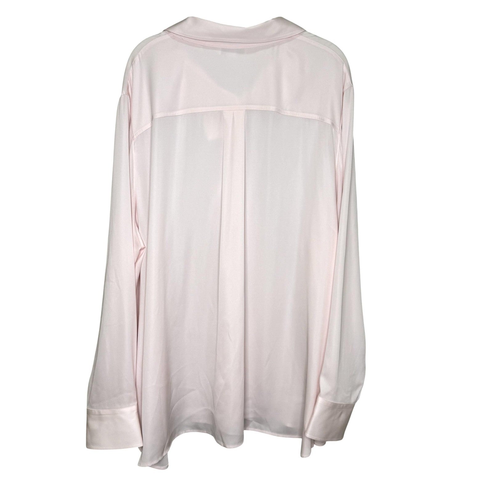 Vince Shirt Womens 3X Light Pink Silk Blend Button Down Long Sleeve Blouse Top