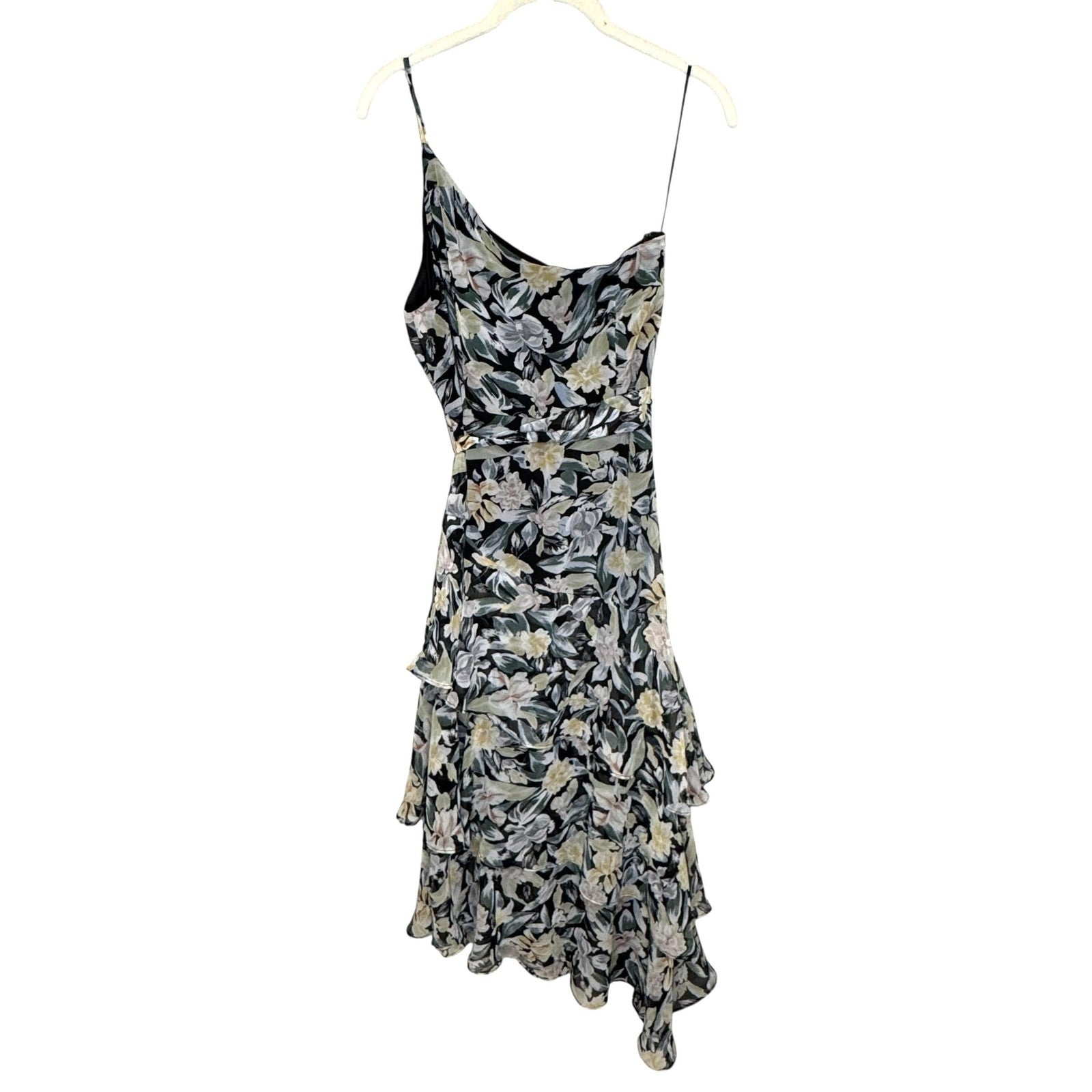 Petal + Pup Dress Womens 8 AU 12 Floral Ruffle Maxi Tiered Spaghetti Strap
