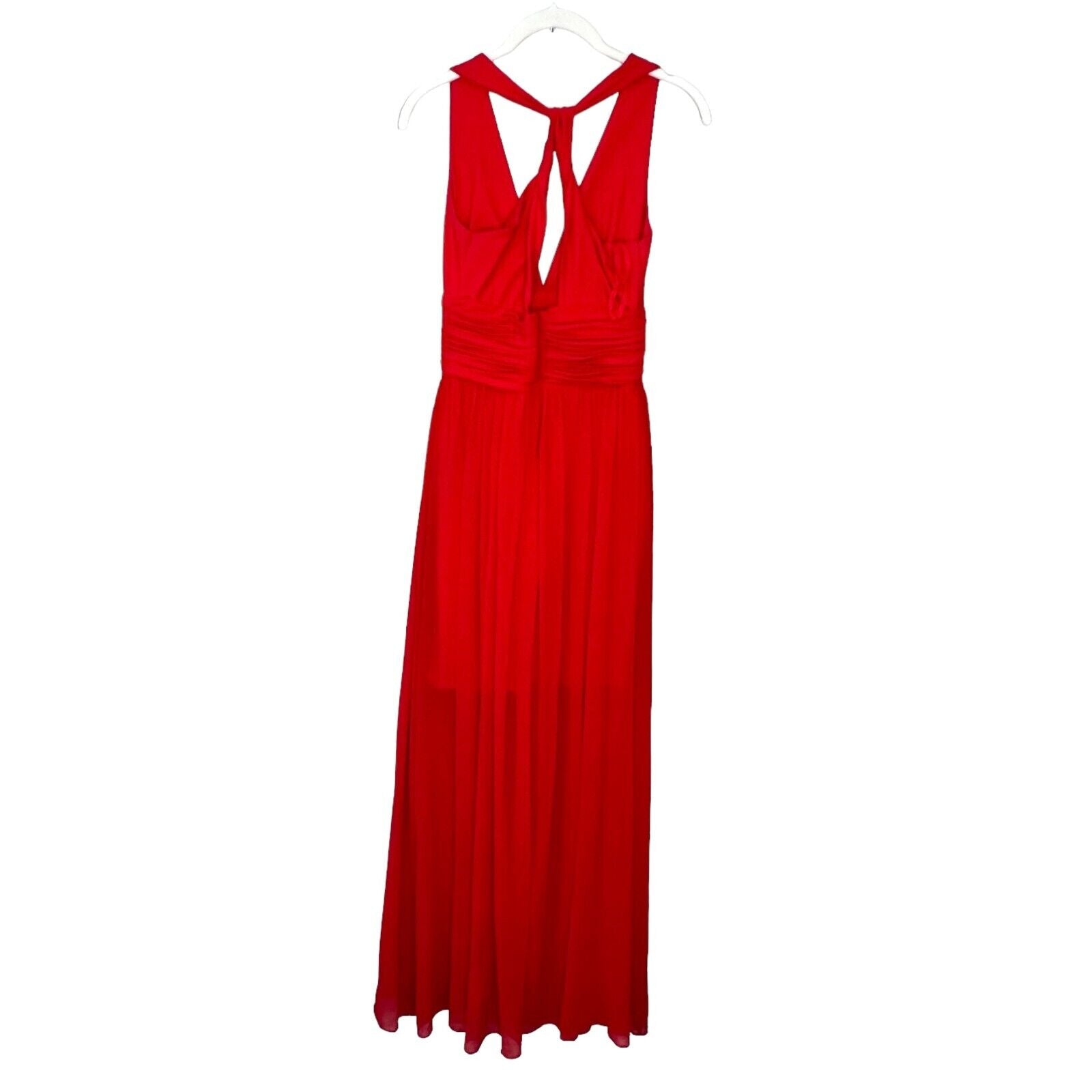 French Connection Red Andros Jersey Halter Maxi Dress Size 4