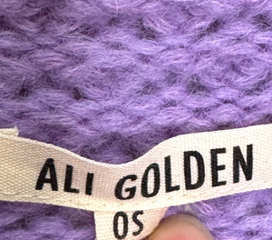 ALI GOLDEN Sweater One Size Purple Alpaca Wool $268