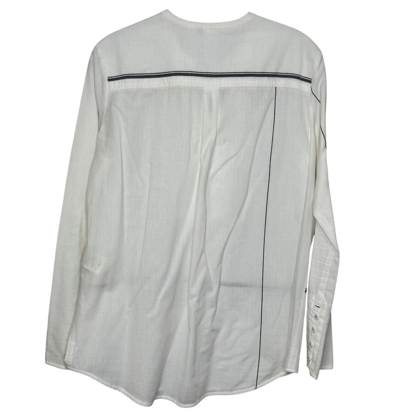 Pas De Calais White Top Size 4 (FR 36) w Black Stitch Organic Handmade