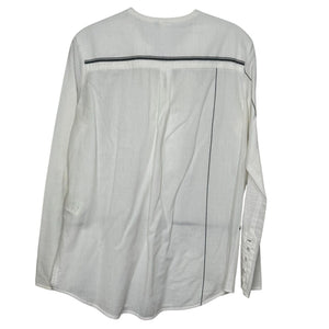 Pas De Calais White Top Size 4 (FR 36) w Black Stitch Organic Handmade