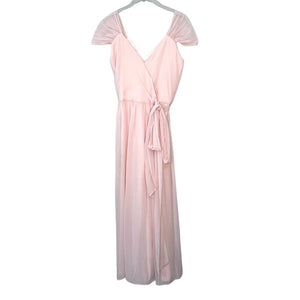 Ceremony by Joanna August Newbury Blush Pink Maxi Formal Wrap Dress Size XS