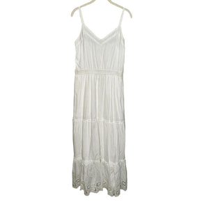 Splendid White Kora Eyelet V-Neck Maxi Dress Size Medium NEW $248