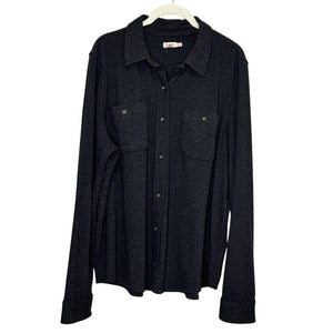 Faherty Shirt Womens Extra Large Heather Black Herringbone Legend Sweater Shirt