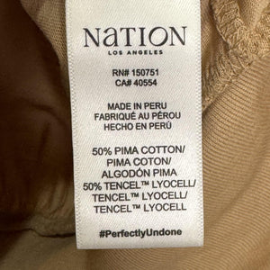 Nation Los Angeles Womens Small Tan Button Front Cardigan Pima Cotton
