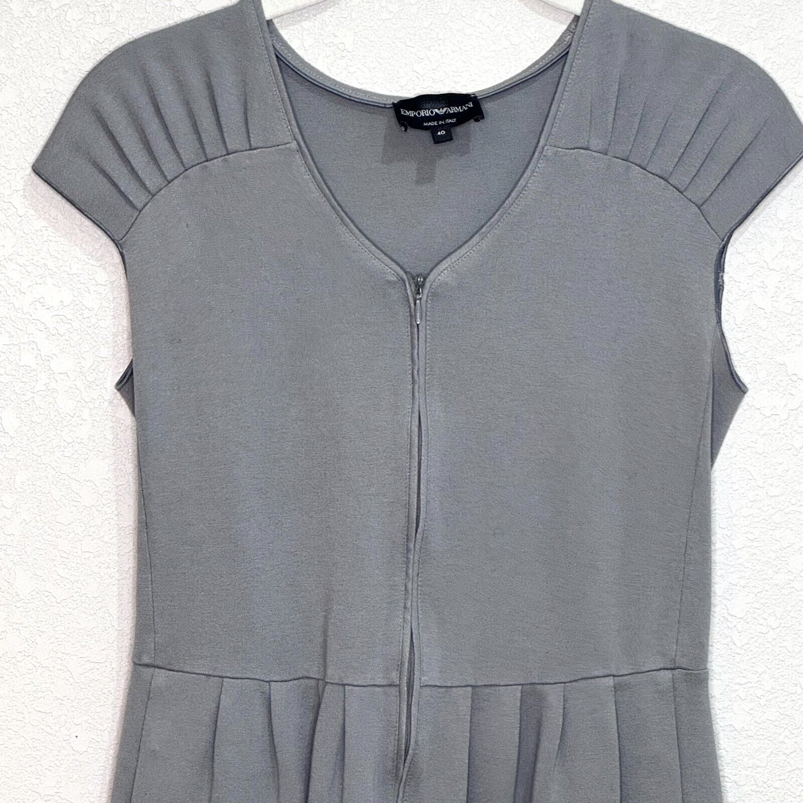 Emporio Armani Grey Cap Sleeve Jersey Dress Approx US Size 4 (40)