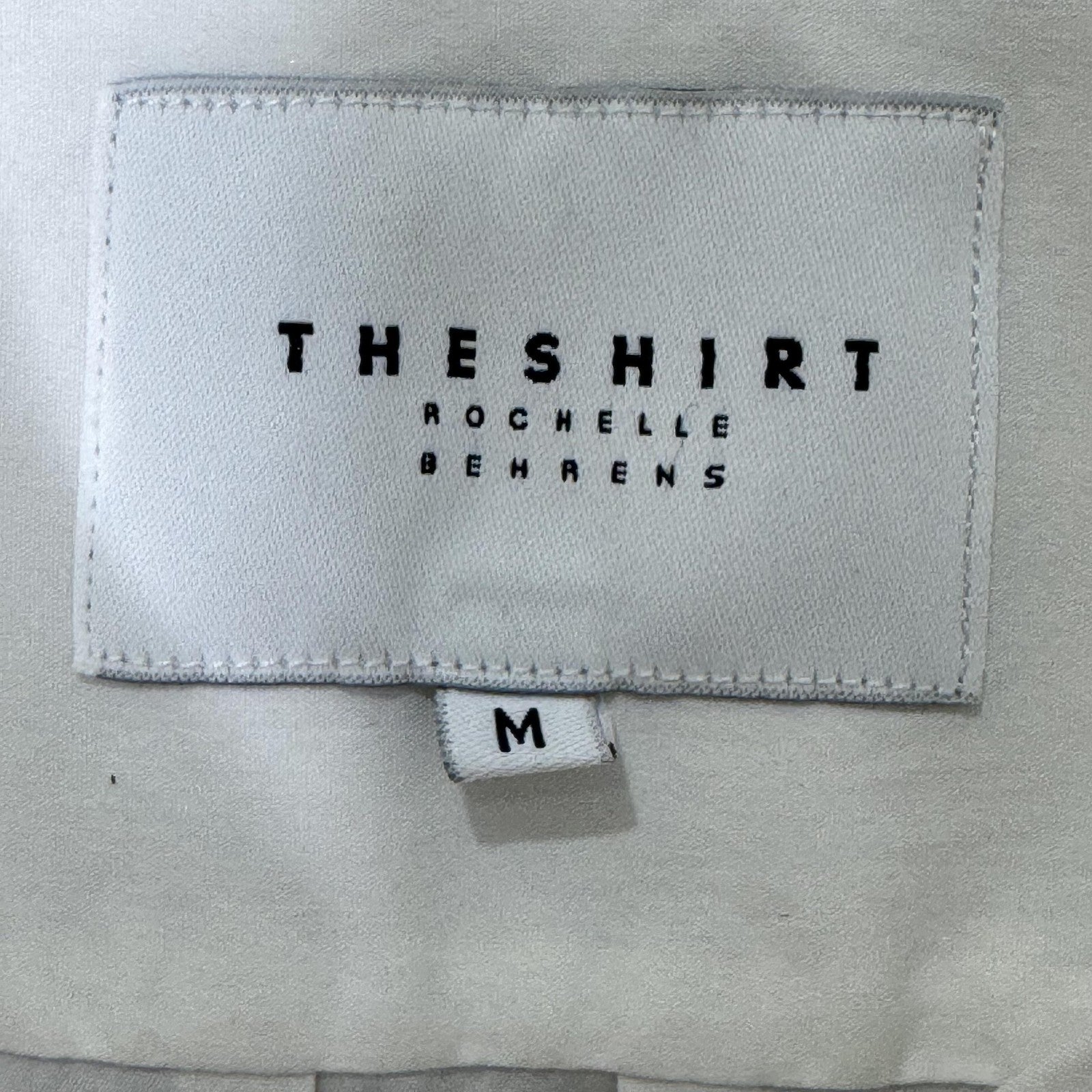 THESHIRT Rochelle Behrens Shirt Dress Womens Medium White Drop Waist Ruffle Hem