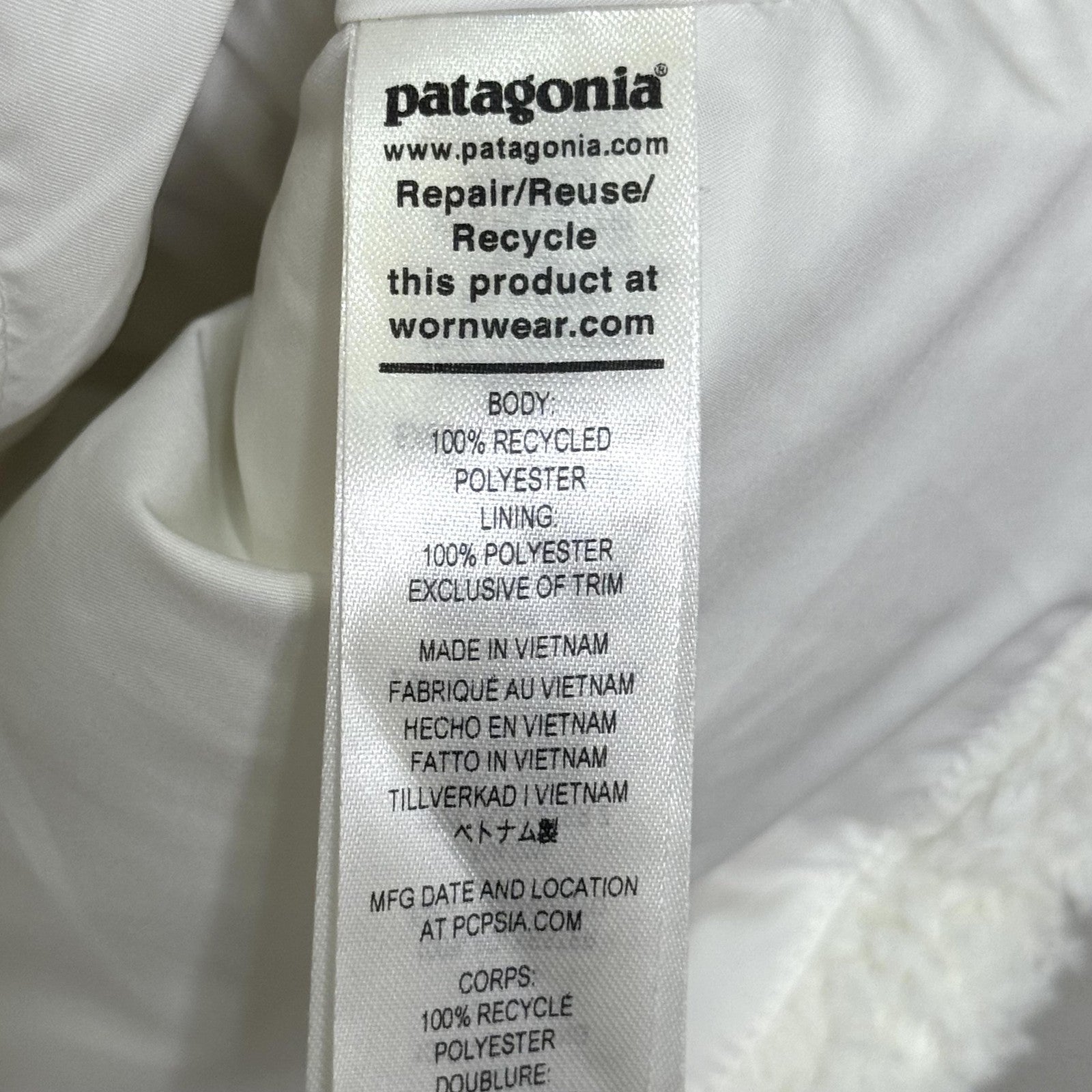 Patagonia Vest Womens Medium White Full Zip Fleece Sherpa Retro Pile 25216FA21