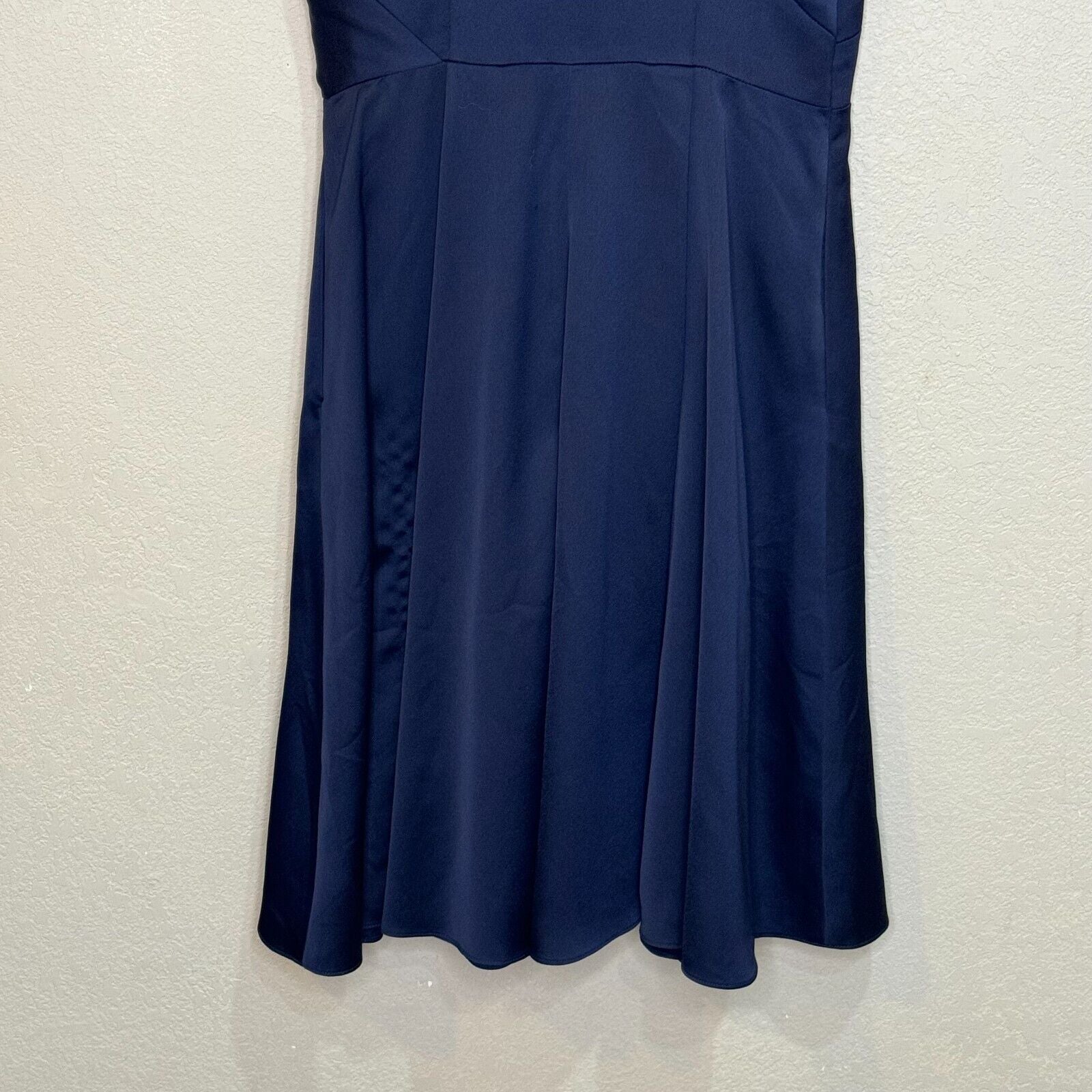 Gal Meets Glam Noelle Twist Navy Blue Asymmetrical Neckline Dress Size 6