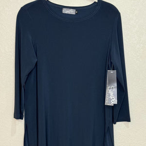 Sympli NEW Navy Blue Go To High Neck Tee Tunic Top 3/4 Sleeve Size 8 $105