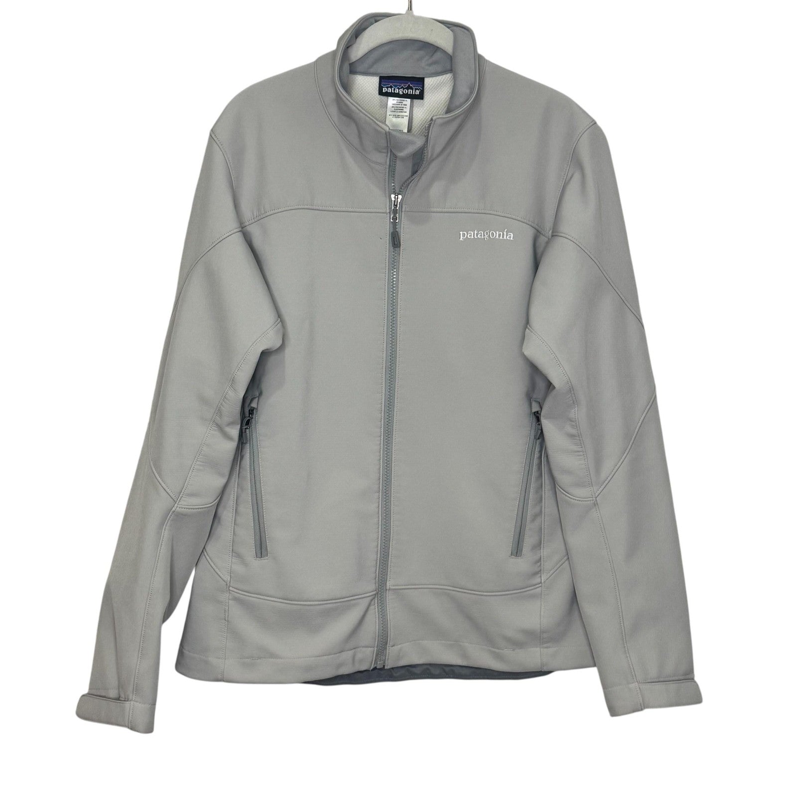 Patagonia Jacket Womens Large Gray Full Zip Softshell Outdoor Hiking Stretch